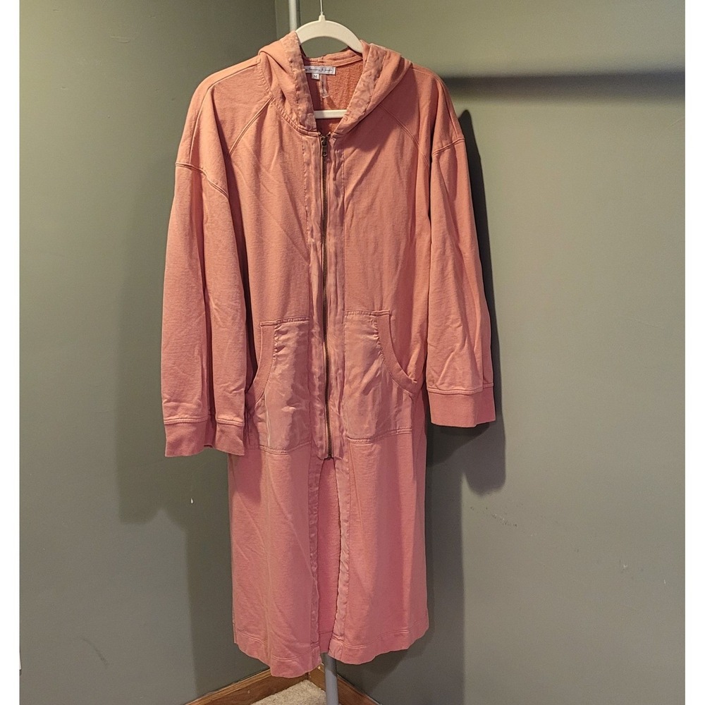 Young Fabulous & Broke Long Full Zip Sweatshirt Hoodie, Women's‎ Size M, Pink
